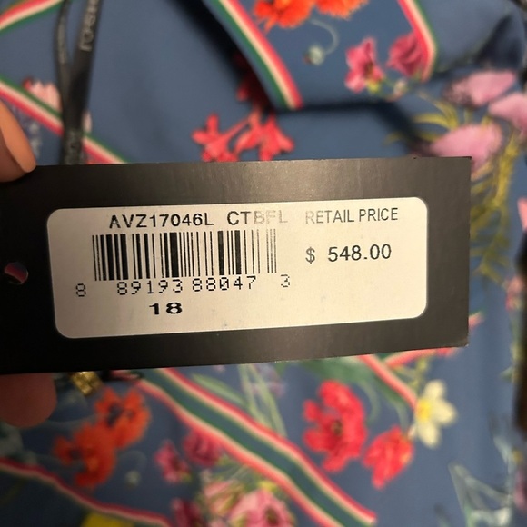 NWT Tadashi Shoji pleated floral dress - Picture 4 of 4